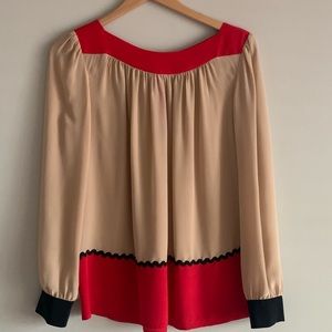 Pippa Silk blouse with lace details, size 10.